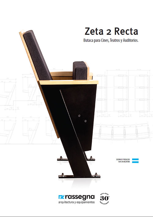 Butaca para auditorios modelo Zeta 2 Recta