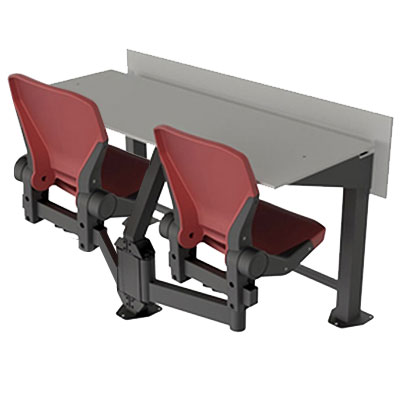 Mesa para prensa con asientos para estadios